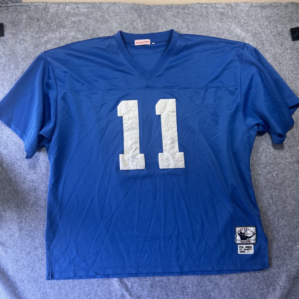 Mitchell‎ & Ness Phil Simms NY Giants Jersey 60 Blue 1986 Throwback Authentic